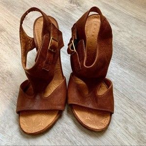Chie Mihara Leather Block Heel Sandals, Size 36